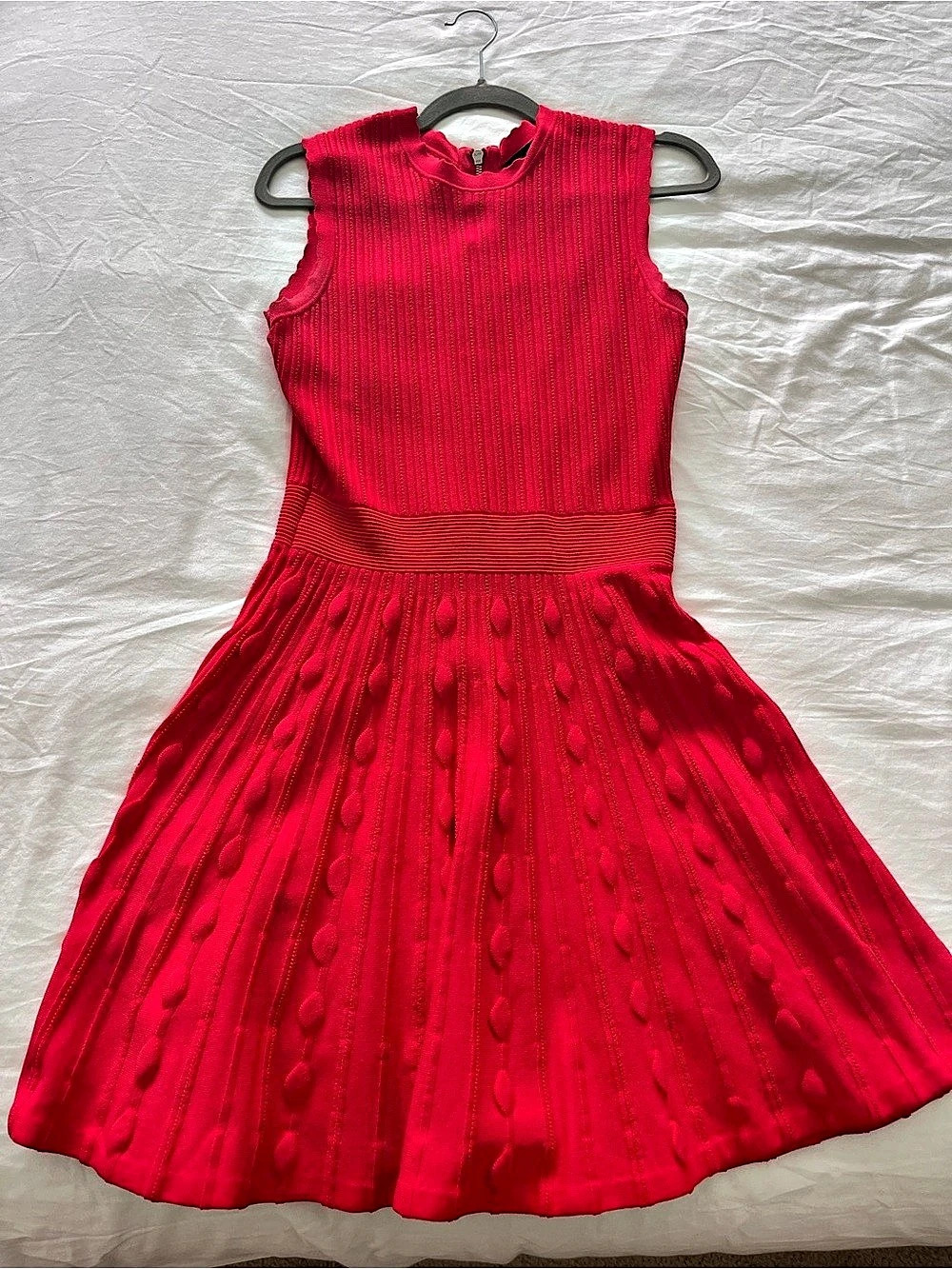 Ted Baker Lornia Stitch Detail Fit & Flare Mini Dress Pink